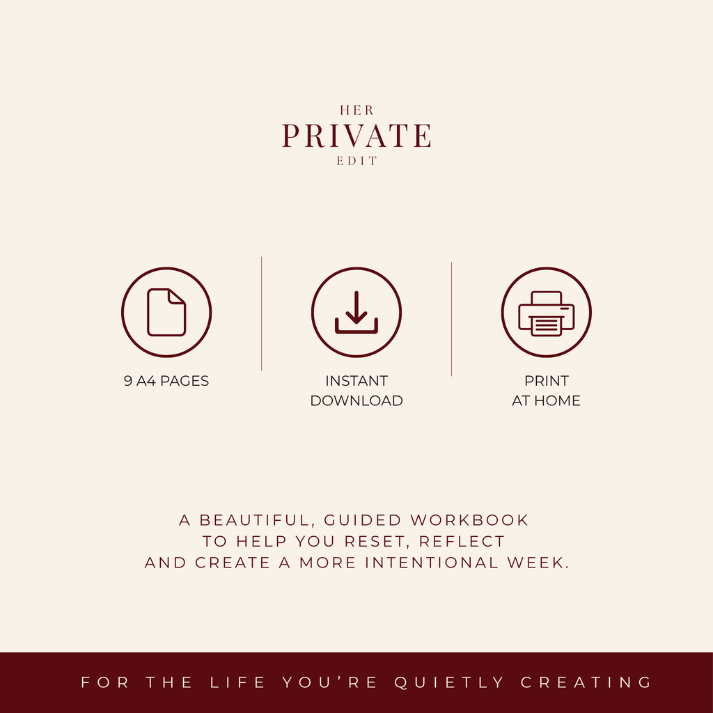 Her Sunday Reset – 9 Page A4 Printable Weekly Reset Workbook