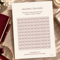 Reading Tracker – 100 Day A4 Printable Reading Habit Tracker