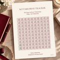 No Takeaway Tracker – 100 Day A4 Printable Savings Challenge
